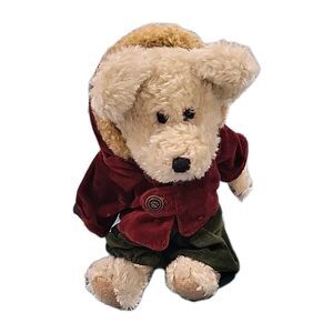 Boyds Bears Plush Aubrey Green Romper Burgundy Velvet Jacket 1998 Retired EUC